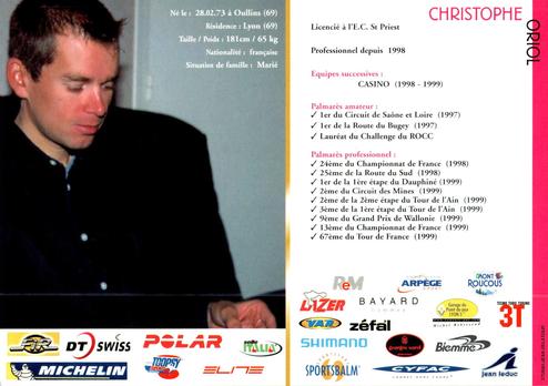 2000 Jean Delatour #NNO Christophe Oriol Back
